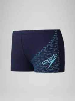 New Speedo Medley Logo Aqua Swim Shorts Blue