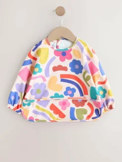 Next Stampy Floral Weaning And Feeding Sleeved Bib^BOY Baby Boys|Baby Boys