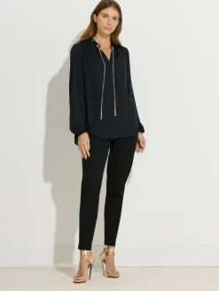 Star by Julien MacDonald Black Chain Detail Blouse^Women Blouses & Shirts