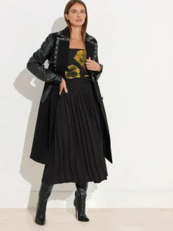 Sale Star by Julien MacDonald Black Pleated Maxi Skirt