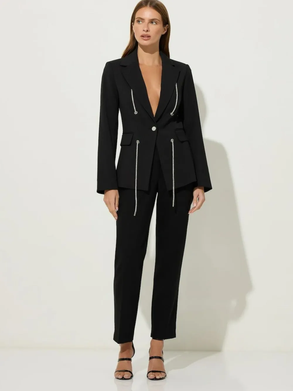 Star by Julien MacDonald Black Diamante Detail Jacket^Women Blazers|Suits & Tailoring