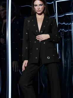 Star by Julien MacDonald Black Eyelet Blazer Jacket^Women Blazers|Suits & Tailoring