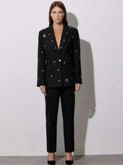 Star by Julien MacDonald Black Eyelet Blazer Jacket^Women Blazers|Suits & Tailoring