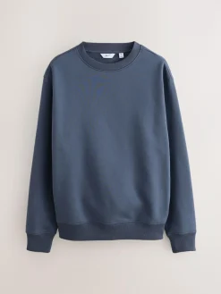 Next Steel Blue Regular Fit Heavyweight Cotton Rich Crew Neck Sweatshirt^ Sweatshirts & Hoodies|Sweatshirts & Hoodies
