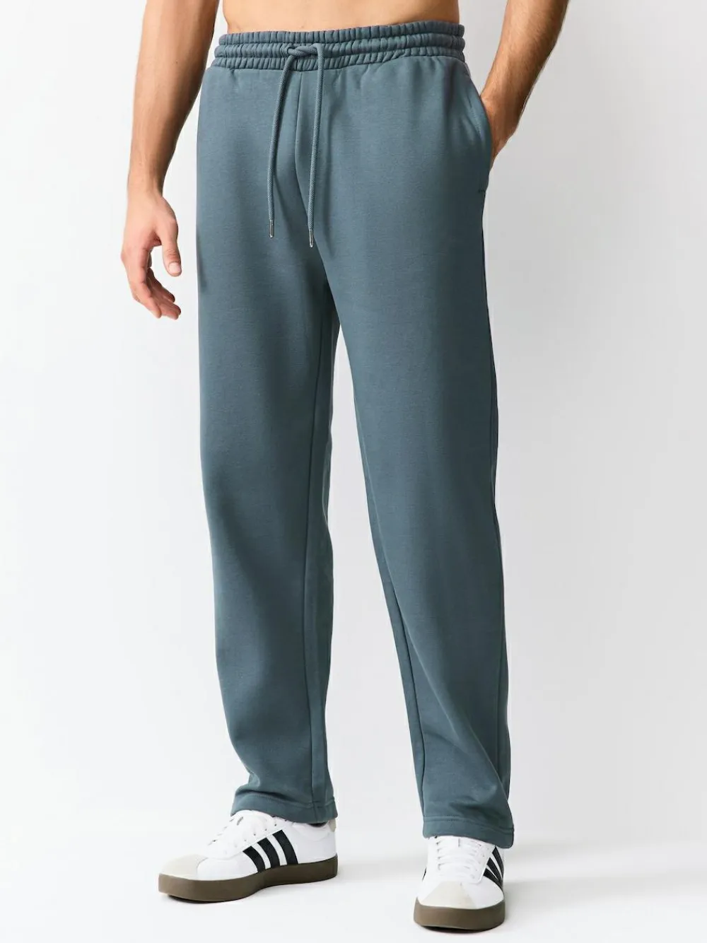 Next Steel Blue Straight Fit Relaxed Fit Brushback Heavyweight Joggers^ Joggers|Joggers