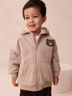 Best Next Borg Lined Zip Through Hoodie (3mths-7yrs) Stone