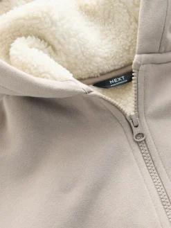 Best Next Borg Lined Zip Through Hoodie (3mths-7yrs) Stone