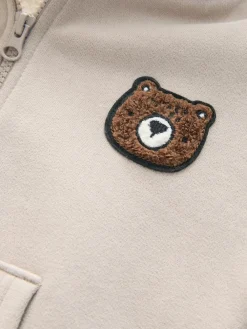 Best Next Borg Lined Zip Through Hoodie (3mths-7yrs) Stone