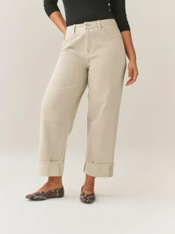 Next Boyfriend Hourglass Wide Leg Mid Rise Turn Up Jeans^Women Jeans|Jeans