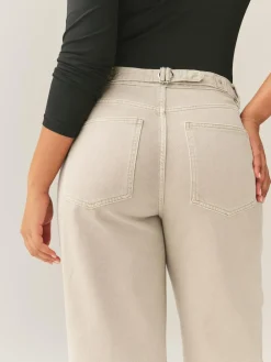 Next Boyfriend Hourglass Wide Leg Mid Rise Turn Up Jeans^Women Jeans|Jeans