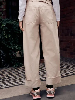 Next Boyfriend Wide Leg Mid Rise Turn Up Jeans^Women Jeans|Jeans