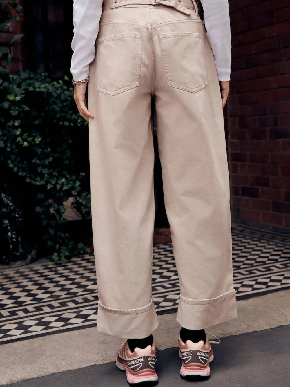 Next Boyfriend Wide Leg Mid Rise Turn Up Jeans^Women Jeans|Jeans