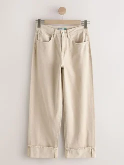 Next Boyfriend Wide Leg Mid Rise Turn Up Jeans^Women Jeans|Jeans