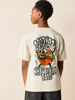 Hot Next Stone Cartoon Burger Relaxed Fit Short Sleeve Graphic T-Shirt (3-16yrs)