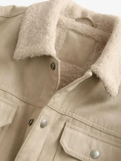 Next Faux Suede Borg Lined Trucker Jacket^ Coats & Jackets|Coats & Jackets