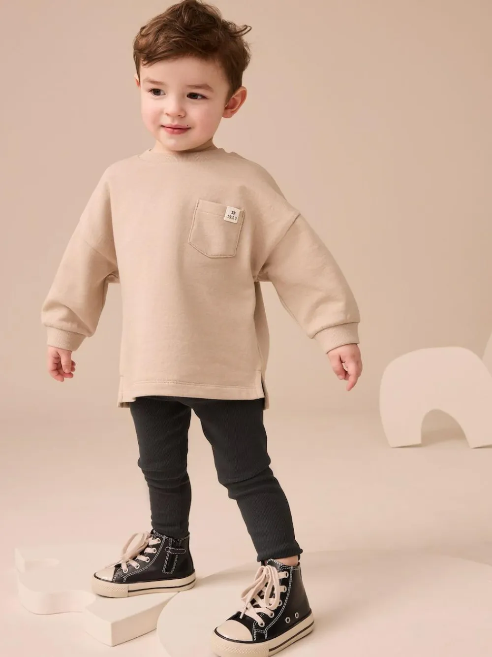 Outlet Next Long Sleeve Top and Leggings Set (3mths-7yrs) Stone