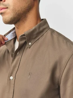 Next Stone Natural Regular Fit Short Sleeve Oxford Shirt^ Shirts