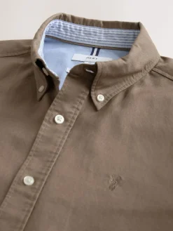 Next Stone Natural Regular Fit Short Sleeve Oxford Shirt^ Shirts