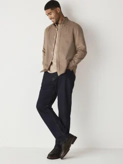 Next Stone Natural Regular Fit Long Sleeve Oxford Shirt