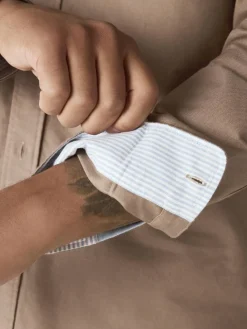 Next Stone Natural Regular Fit Long Sleeve Oxford Shirt