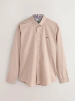 Hot Next Stone Natural Stretch Oxford Long Sleeve Shirt