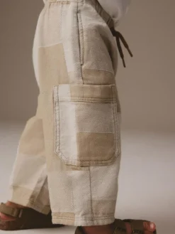 Next Stone Patchwork Wide Leg Pull On Cargo 100% Cotton Jeans (3mths-7yrs)^BOY Jeans & Joggers|Jeans