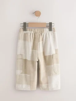 Next Stone Patchwork Wide Leg Pull On Cargo 100% Cotton Jeans (3mths-7yrs)^BOY Jeans & Joggers|Jeans