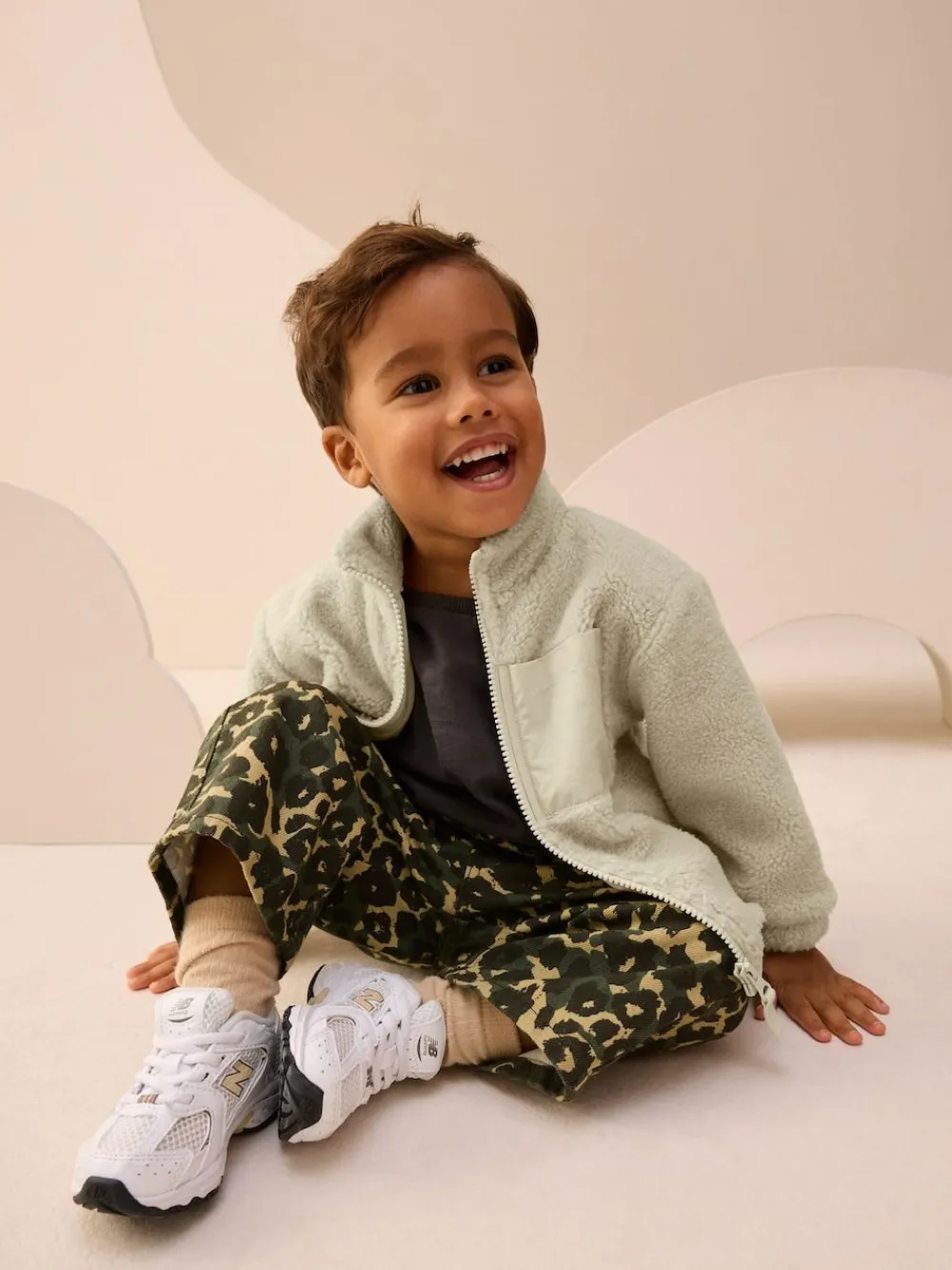 Next Stone Plain Funnel Neck Fleece Zip Through Fleece (3mths-7yrs)^BOY Baby Winter Clothing|Coats, Jackets & Pramsuits