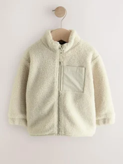 Next Stone Plain Funnel Neck Fleece Zip Through Fleece (3mths-7yrs)^BOY Baby Winter Clothing|Coats, Jackets & Pramsuits
