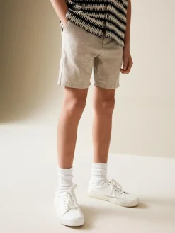 Next Stone Regular Fit Chino Linen Shorts (3-16yrs)^BOY Shorts