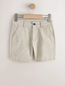 Next Stone Regular Fit Chino Linen Shorts (3-16yrs)^BOY Shorts