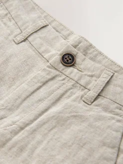 Next Stone Regular Fit Chino Linen Shorts (3-16yrs)^BOY Shorts