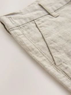 Next Stone Regular Fit Chino Linen Shorts (3-16yrs)^BOY Shorts