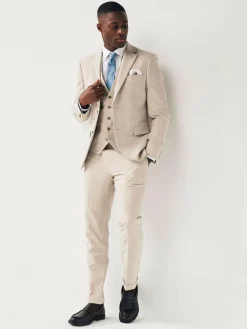 Next Regular Fit Motionflex Stretch Waistcoat Stone