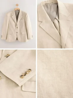 Next Slim Fit Leomaster Italian 100% Linen Suit Jacket^ Suits & Tuxedos