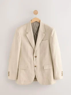 Next Slim Fit Leomaster Italian 100% Linen Suit Jacket^ Suits & Tuxedos