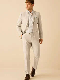 New Next Slim Fit Motionflex Stretch Suit Trousers Stone
