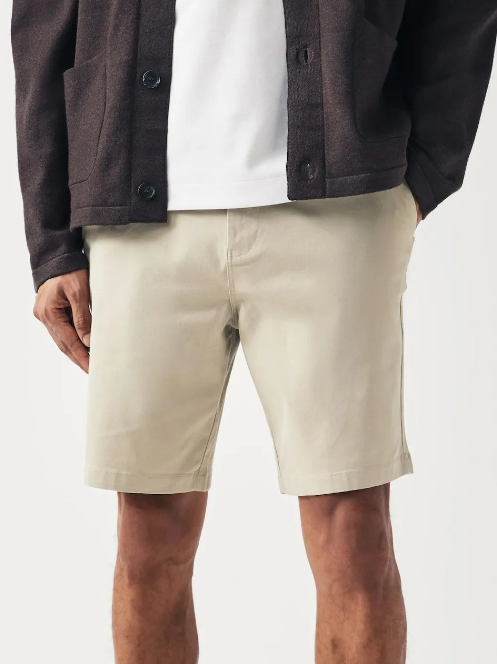 Sale Next Stone Slim Fit Stretch Chinos Shorts