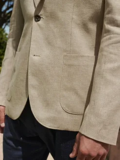 Next Slim Fit Textured Linen Blend Blazer^ Blazers & Formal Jackets