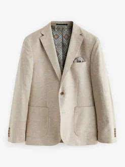 Next Slim Fit Textured Linen Blend Blazer^ Blazers & Formal Jackets