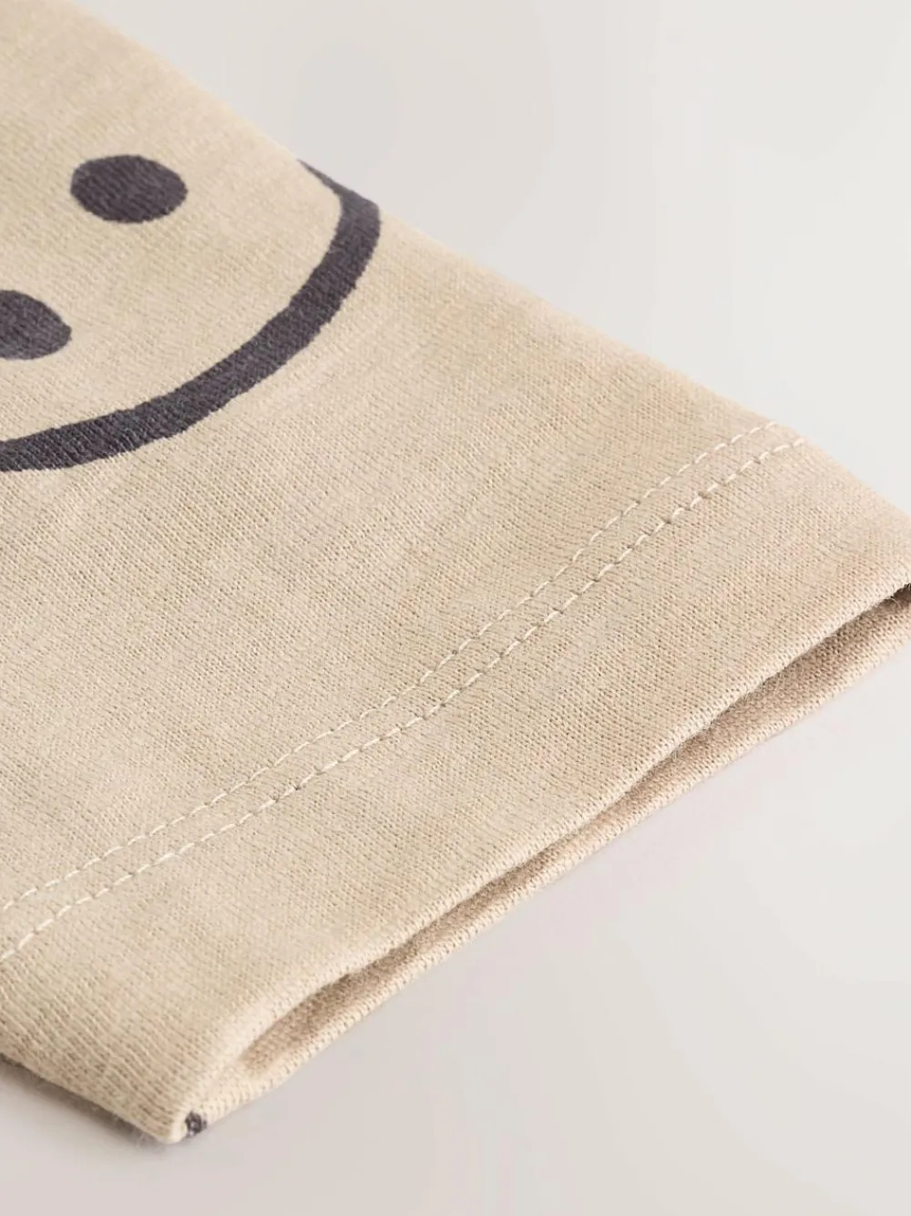 Next 100% Cotton Long Sleeve All-Over Print T-Shirt (3mths-7yrs) Stone Smile