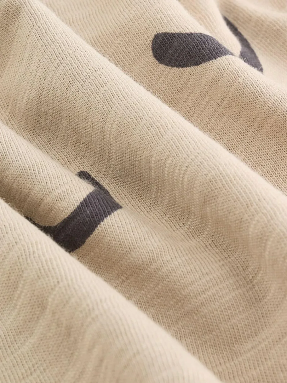 Next 100% Cotton Long Sleeve All-Over Print T-Shirt (3mths-7yrs) Stone Smile