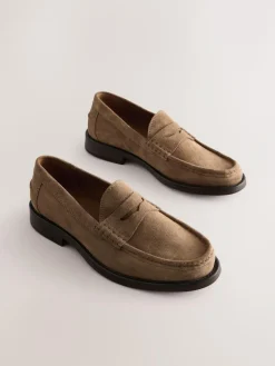 Next Standard Fit Suede Penny Loafers^ Shoes