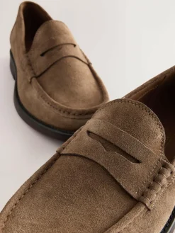 Next Standard Fit Suede Penny Loafers^ Shoes