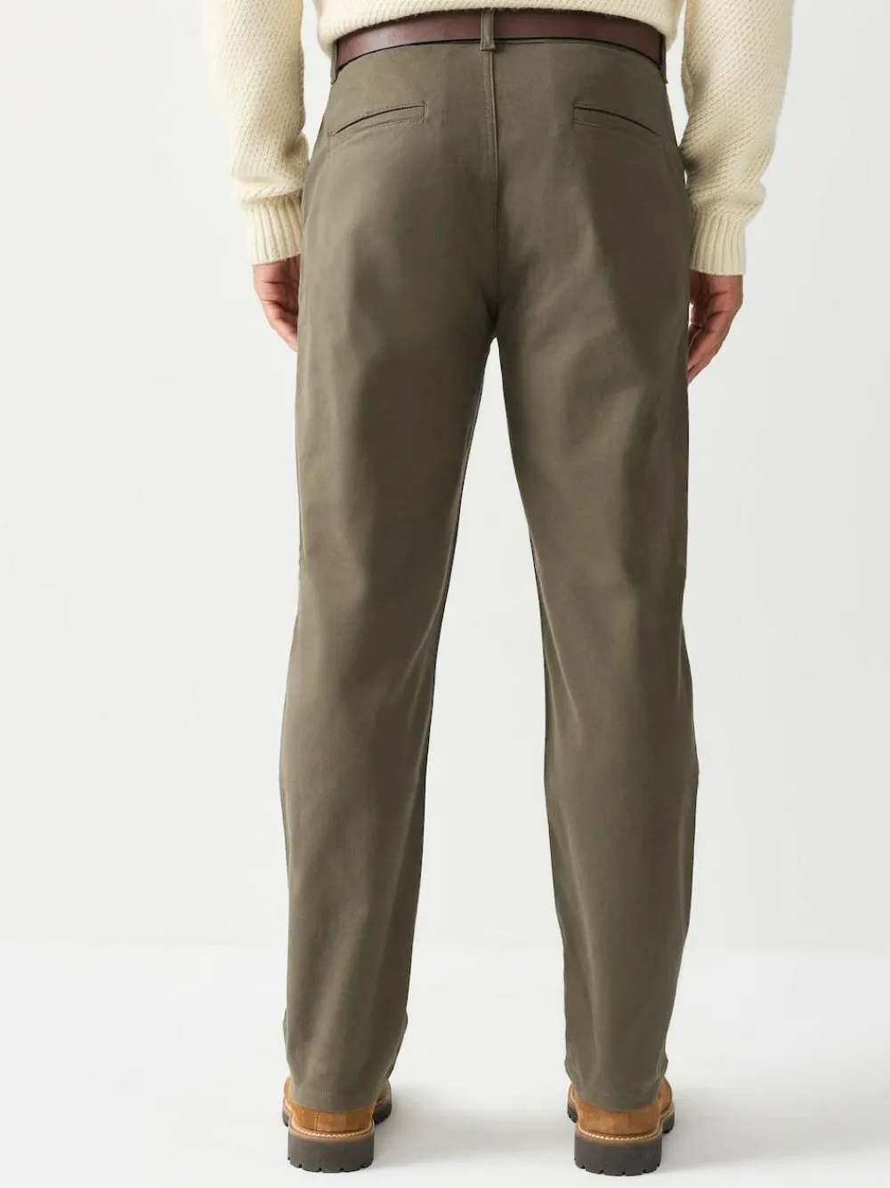 Discount Next Straight Fit Motionflex Chinos Trousers With Belt Stone