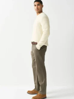 Discount Next Straight Fit Motionflex Chinos Trousers With Belt Stone