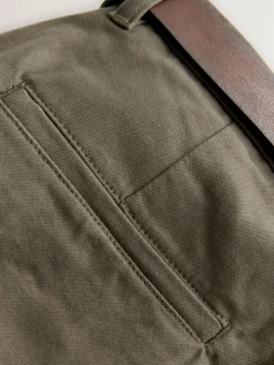 Discount Next Straight Fit Motionflex Chinos Trousers With Belt Stone