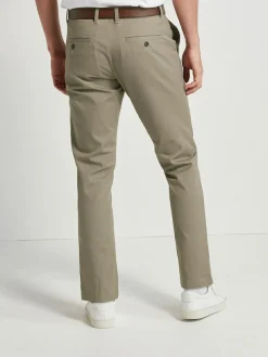 Hot Next Straight Fit Printed Belted Soft Touch Chino Trousers Stone