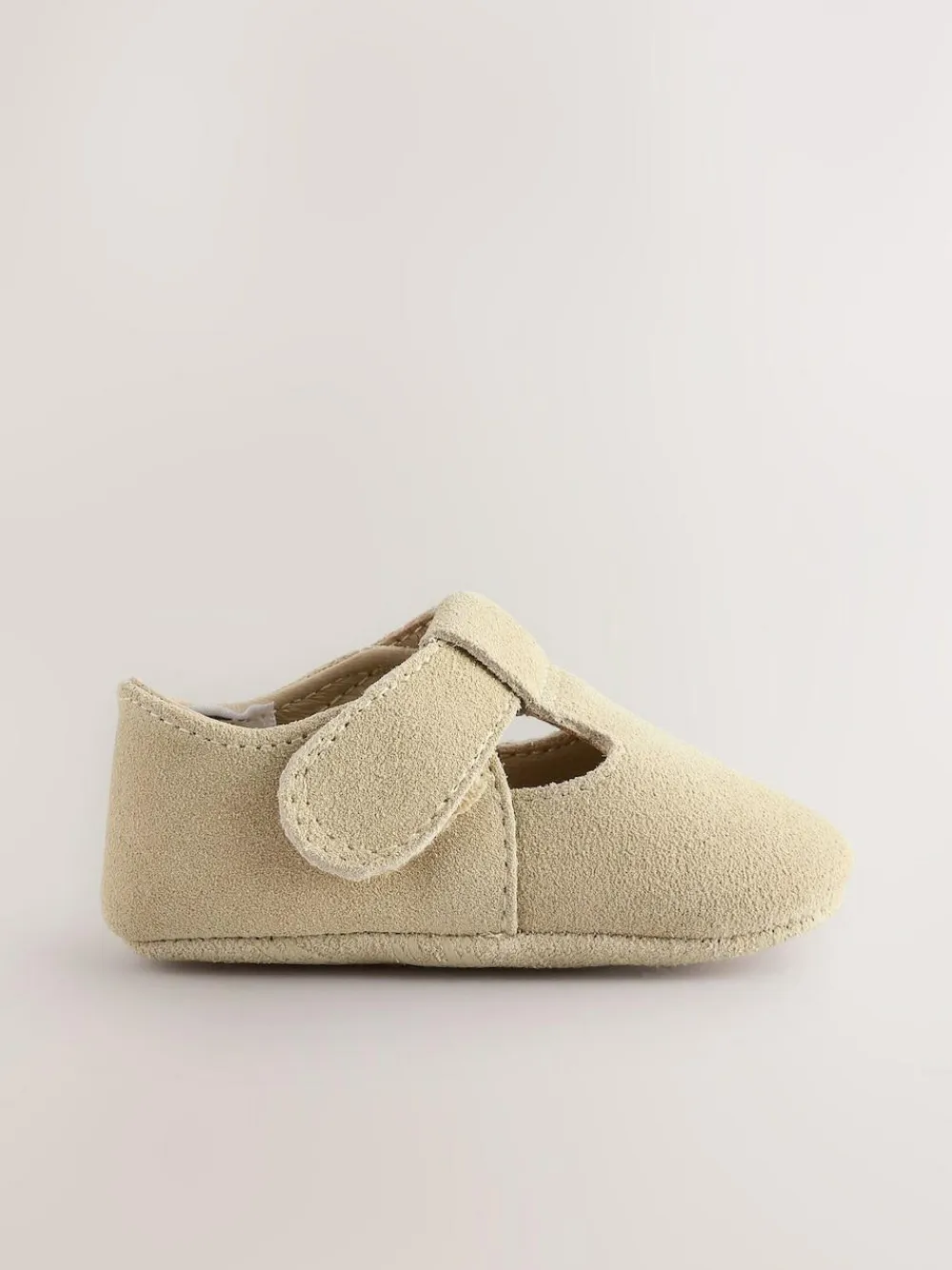 Next Leather Baby T-Bar Shoes (0-24mths) Stone Suede