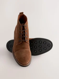 Hot Next Toecap Leather Boots Stone